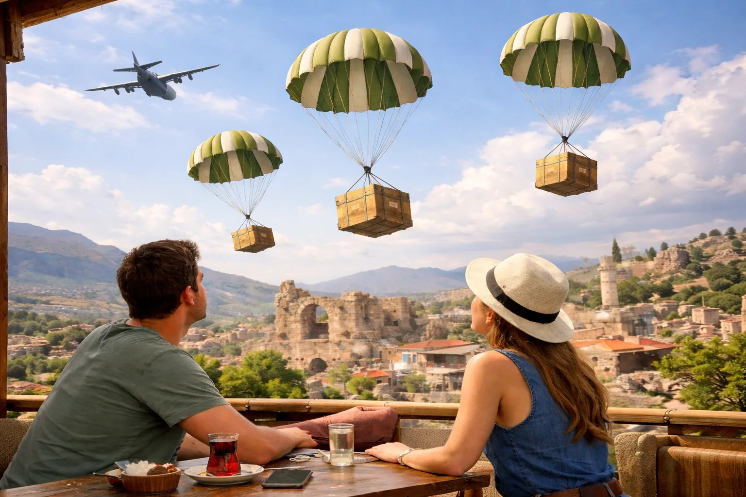 Global import cargo at a container yard